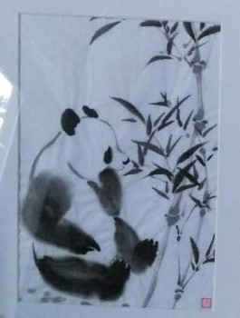 Panda — 22x35cm Tinte auf Reispapier 2016