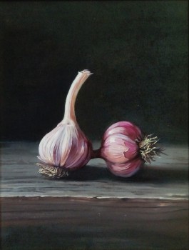 Knoblauch — 19x25cm Öl auf Holz 2016