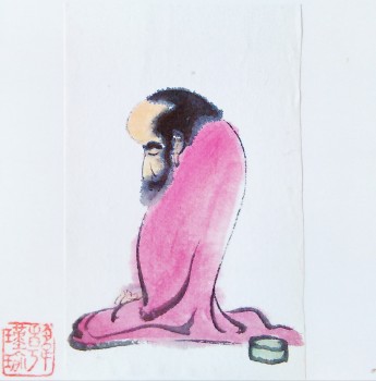 Mönch - LuoHan — 14x14cm Tinte auf Reispapier 2013