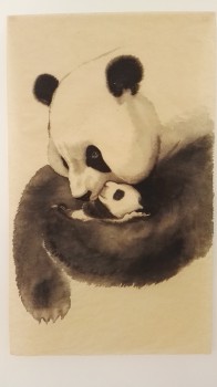 Pandas 4 — 45x75cm Tinte auf Reispapier 2019