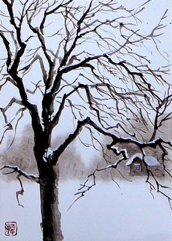 Baum im Winter [verkauft] — 12x17cm Tinte auf Papier 2010