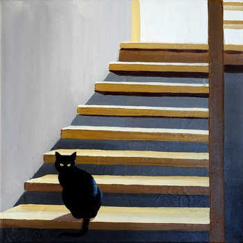 Katzenleben Serie (2) — 30x30cm Acryl auf Leinwand 2010