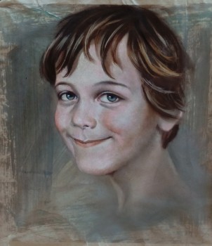 Junge (2) [verkauft] — 0x0cm Pastell auf Kraftpapier 2015
