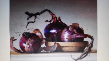 Zwiebeln in Schale — 24x18cm Öl auf Leinwand 2017