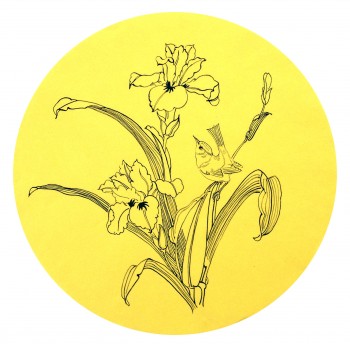 Chinesische Orchidee — ∅27cm Tinte auf Papier 2014