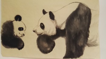 Pandas 5 — 75x45cm Tinte auf Reispapier 2019