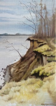 Brodtener Ufer [nicht zu verkaufen] — 19x36cm Öl auf Leinwand 2015