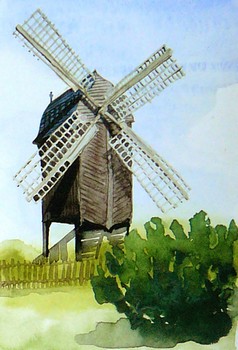 Windmühle (1) — 9x14cm Aquarell auf Papier 2010