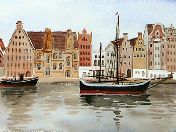 Lübeck, Schiff — 16x12cm Aquarell auf Papier 2010