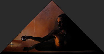 Ein Bad nehmend — 30x15cm Öl auf Leinwand 2011