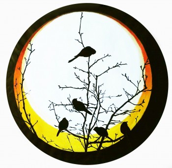 Dachfenster [verkauft] — ∅48cm Acryl auf Leinwand 2013