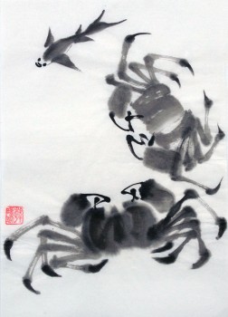 Krebse — 25x35cm Tinte auf Reispapier 2014