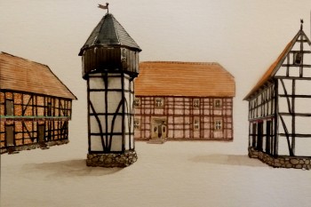 Freilichtmuseum Diesdorf — 15x10cm Aquarell auf Papier 2013