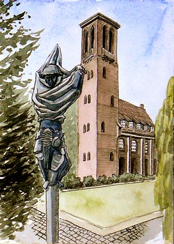 Kiel, Klosterglockenturm — 12x17cm Tinte, Aquarell auf Papier 2010