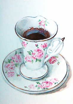 Eine Tasse Kaffee — 8x11cm Aquarell auf Papier 2016