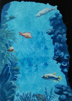 Aquarium (2) — 21x30cm Öl, Acryl auf Papier 2016